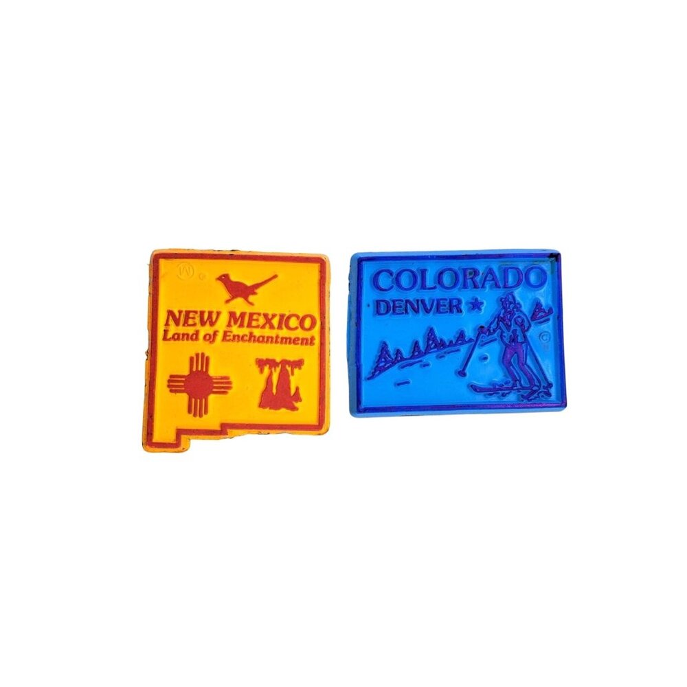 Vintage New Mexico Colorado Souvenir Rubber Refrigerator Magnet Stuckey's Travel